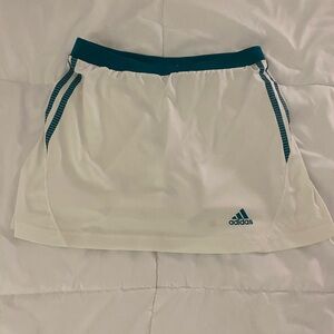 white and teal adidas tennis skort